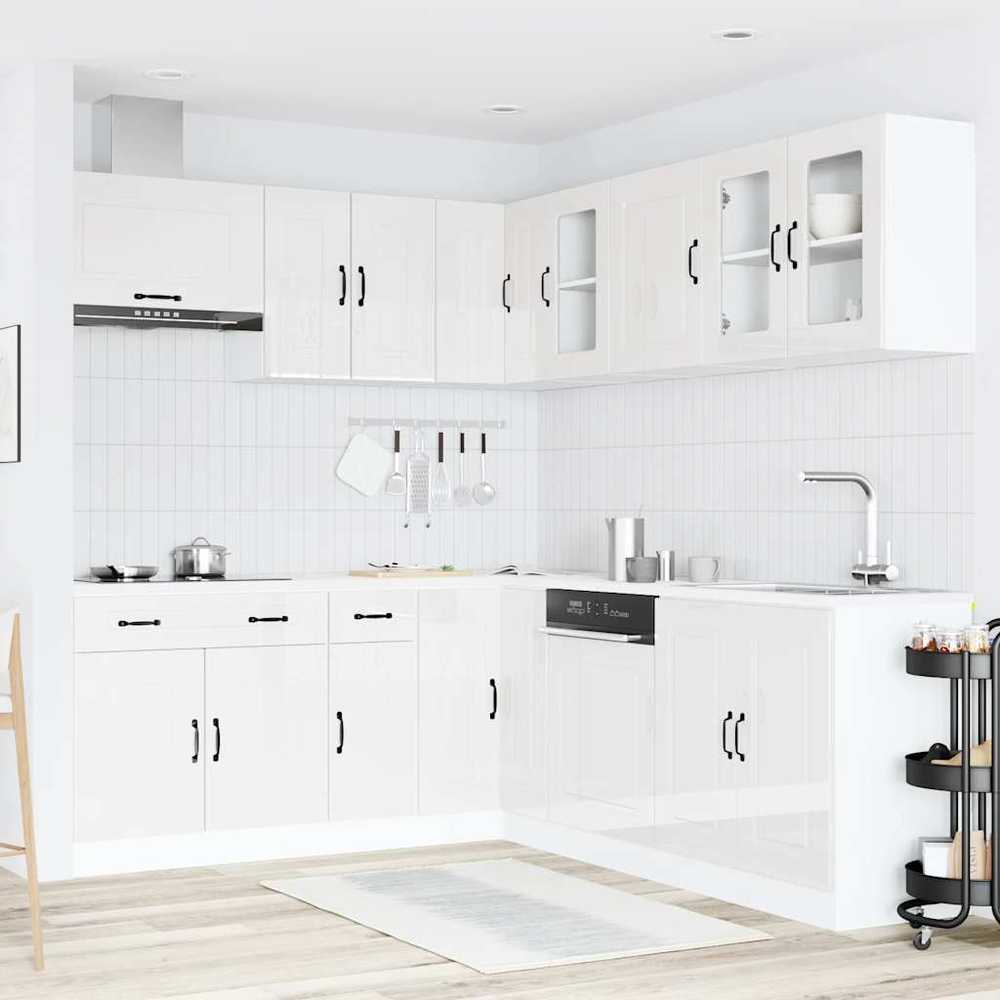 Virtuvinių spintelių komplektas, 11 dalių, Kalmar, balta