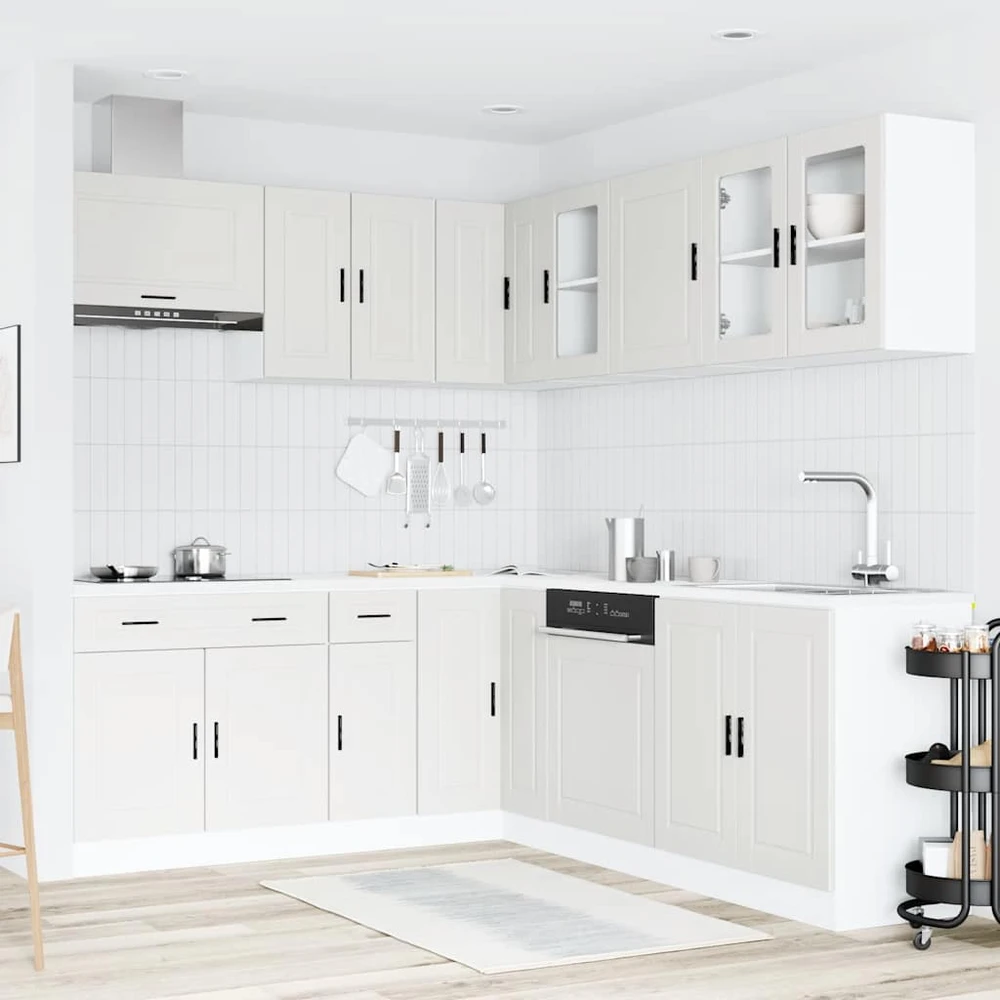 Virtuvinių spintelių komplektas, 11 dalių, Porto, balta