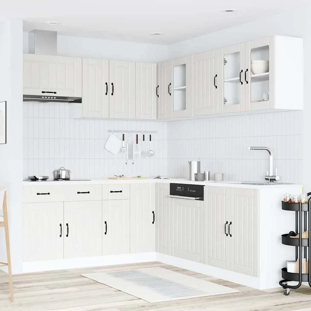 Virtuvinių spintelių komplektas, 11 dalių, Lucca, balta
