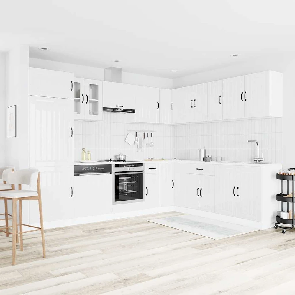 Virtuvinių spintelių komplektas, 14 dalių, Lucca, balta