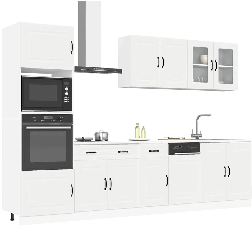 Virtuvinių spintelių komplektas, 7 dalių, Kalmar, balta