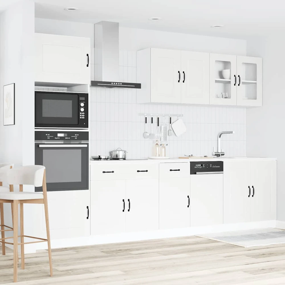 Virtuvinių spintelių komplektas, 7 dalių, Kalmar, balta