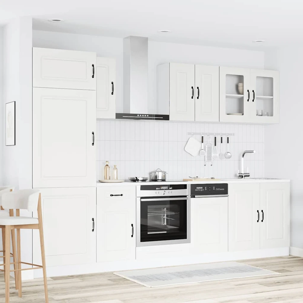 Virtuvinių spintelių komplektas, 8 dalių, Kalmar, balta