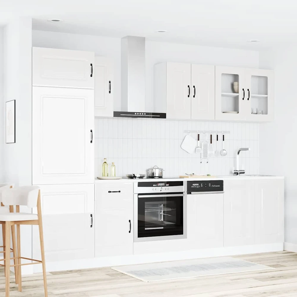 Virtuvinių spintelių komplektas, 8 dalių, Kalmar, balta