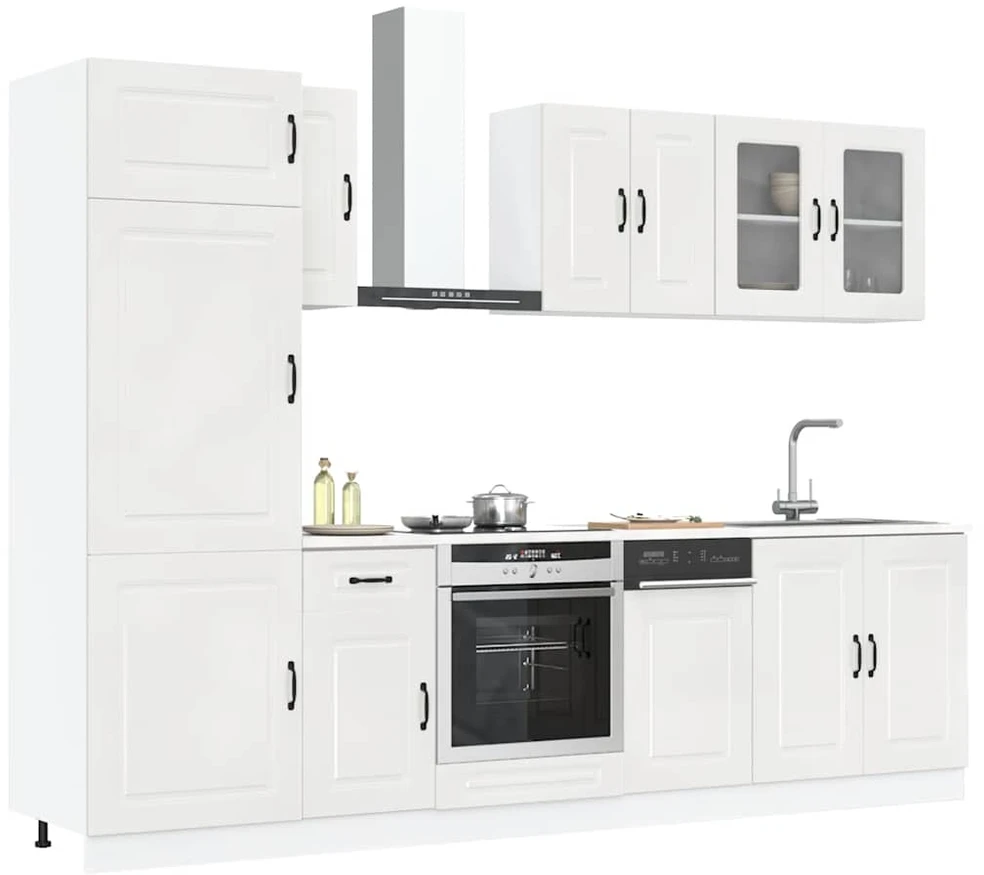 Virtuvinių spintelių komplektas, 8 dalių, Kalmar, balta