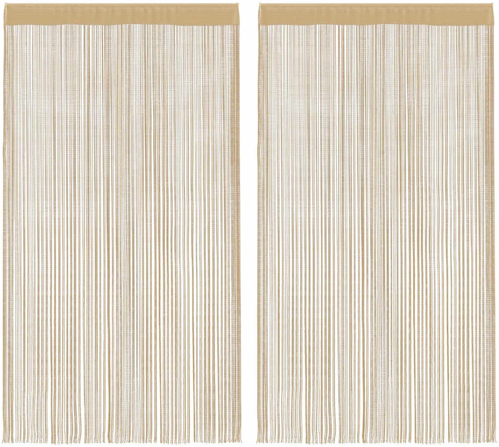 Virvelinės užuolaidos, 2vnt., 100x250cm, smėlio spalvos
