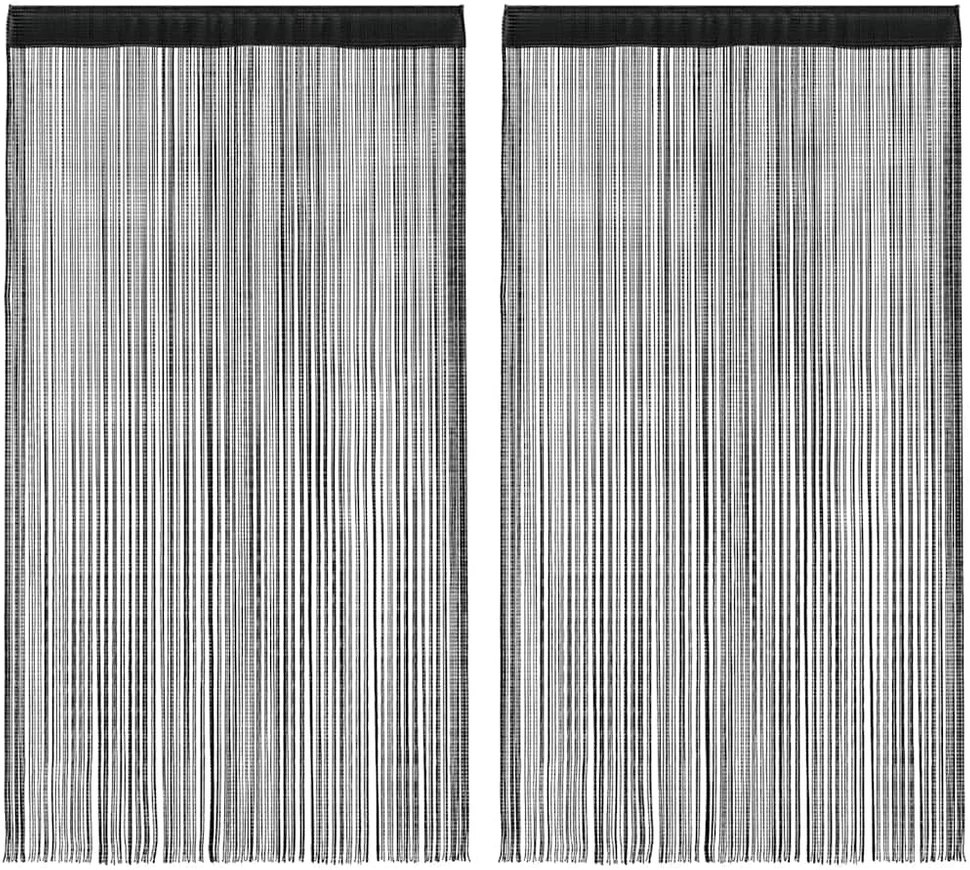 Virvelinės užuolaidos, 2vnt., 140x250cm, juodos spalvos