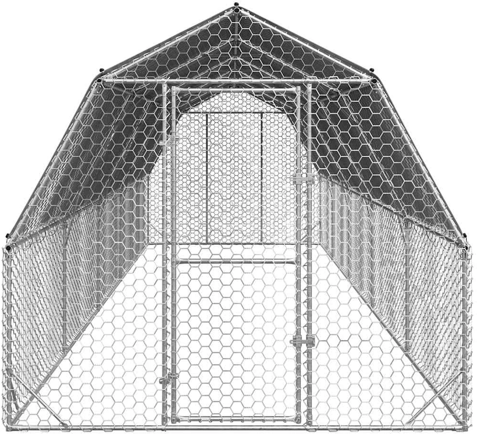 vištienos bėgimas su stogu 2,5x10x2,25 m cinkuoto plieno