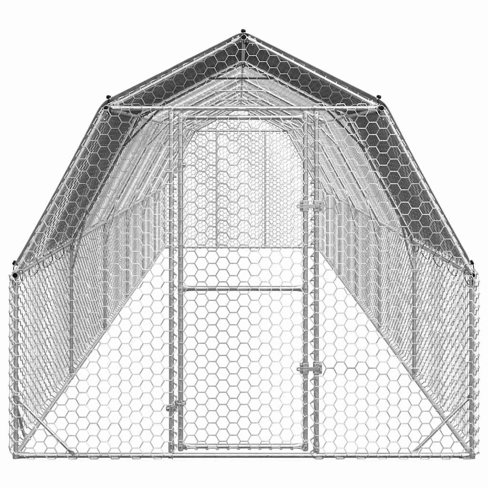 vištienos bėgimas su stogu 2,5x12x2,25 m cinkuoto plieno