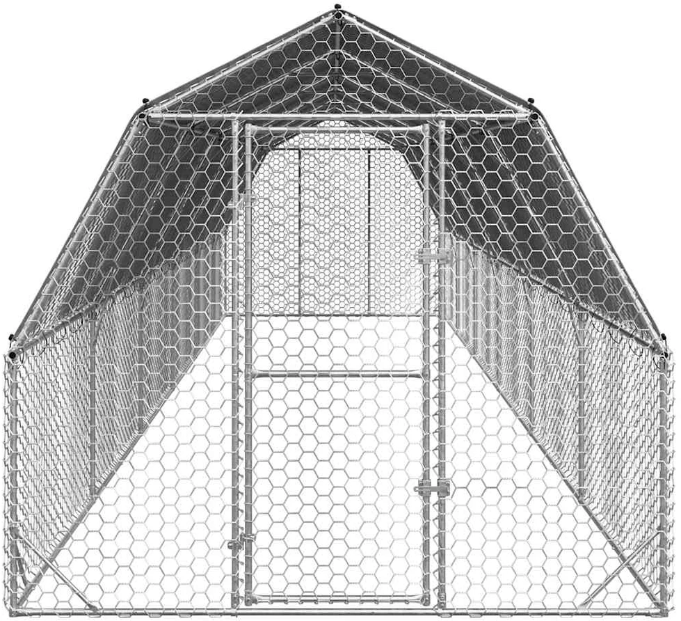 vištienos bėgimas su stogu 2,5x12x2,25 m cinkuoto plieno