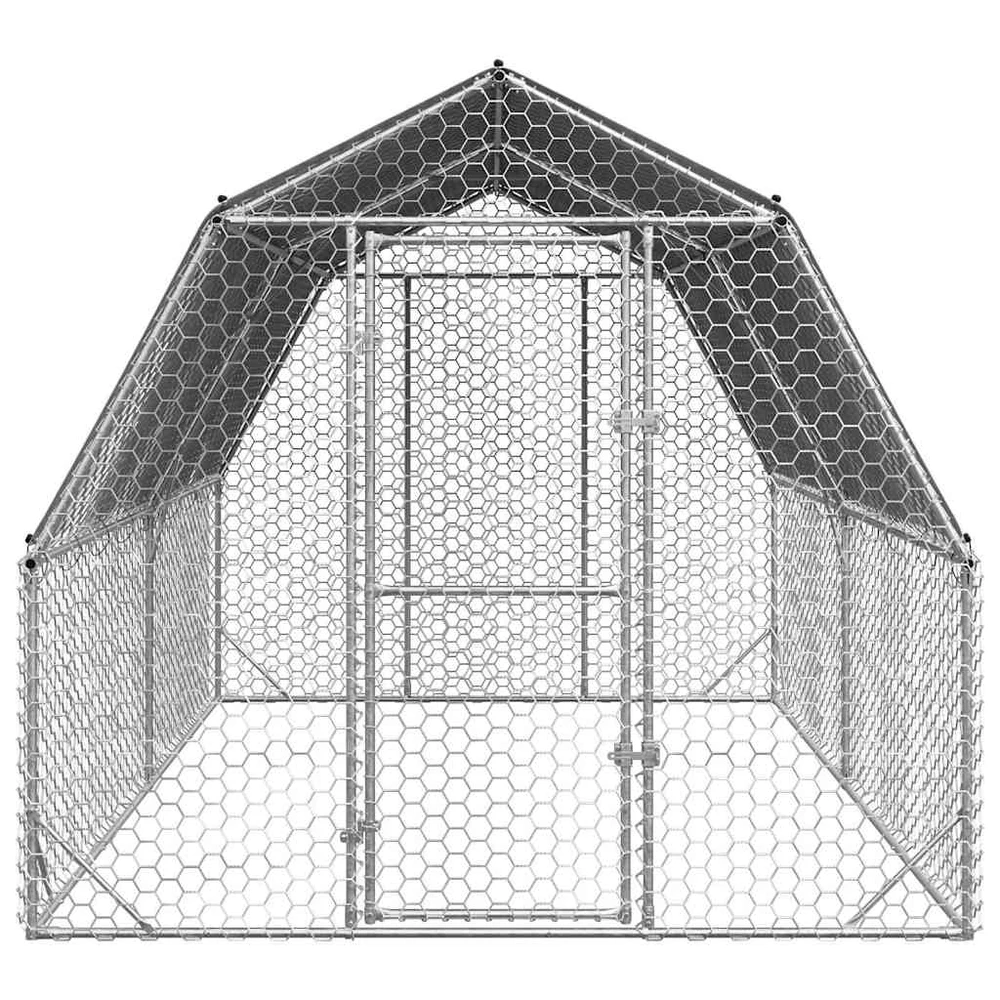 vištienos bėgimas su stogu 2,5x4x2,25 m cinkuoto plieno