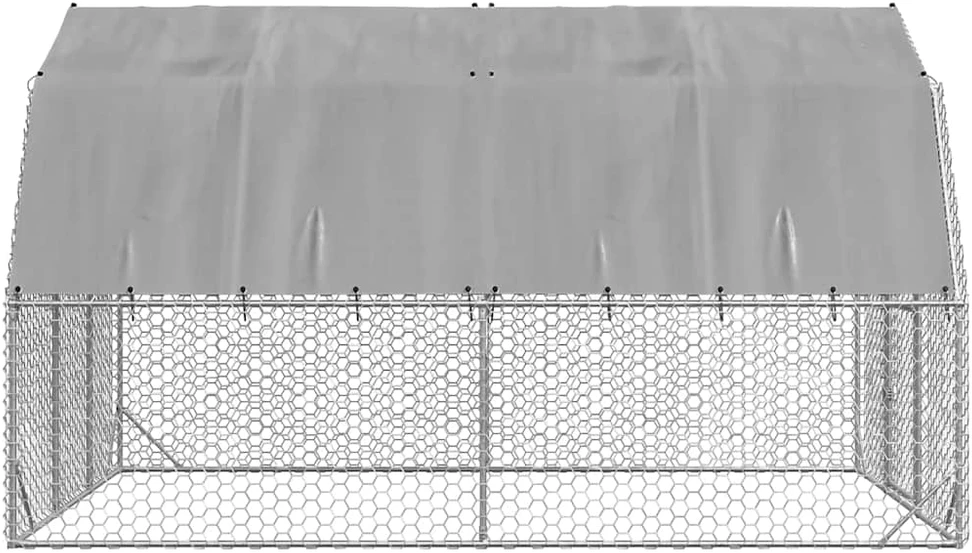 vištienos bėgimas su stogu 2,5x4x2,25 m cinkuoto plieno