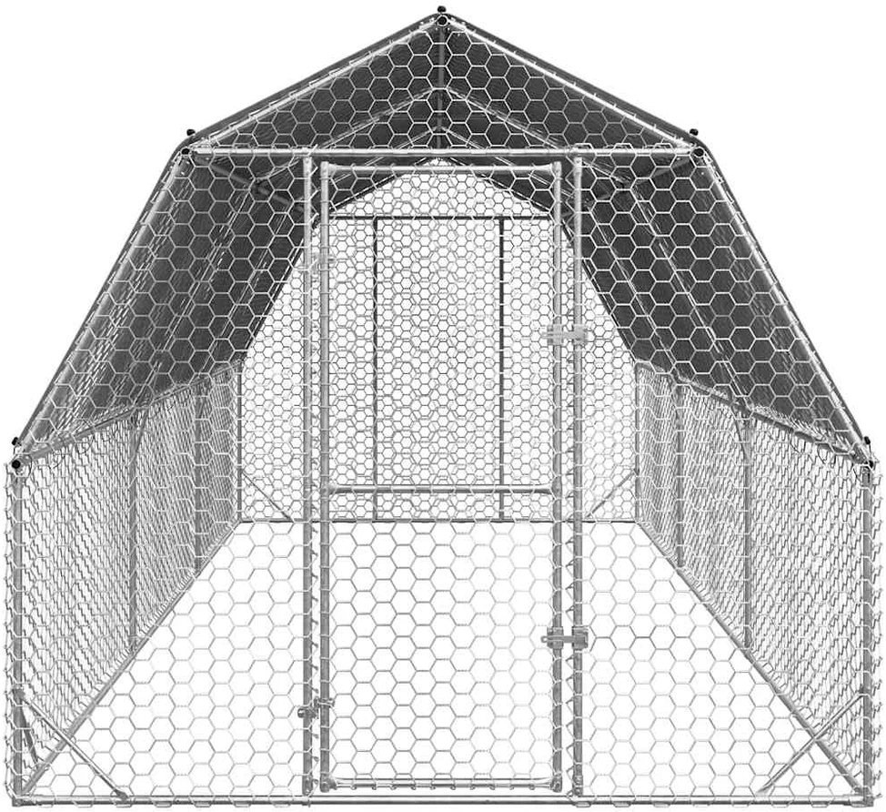 vištienos bėgimas su stogu 2,5x6x2,25 m cinkuoto plieno