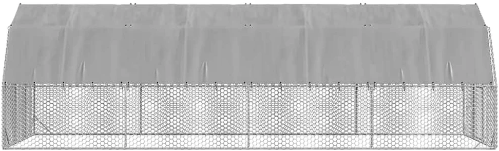 vištienos bėgimas su stogu 2,5x8x2,25 m cinkuoto plieno