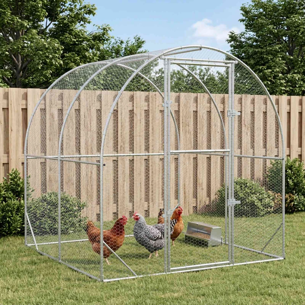 Vištų būdas Sidabrinė 200 x 200 x 200 cm Galvanizuotas plienas