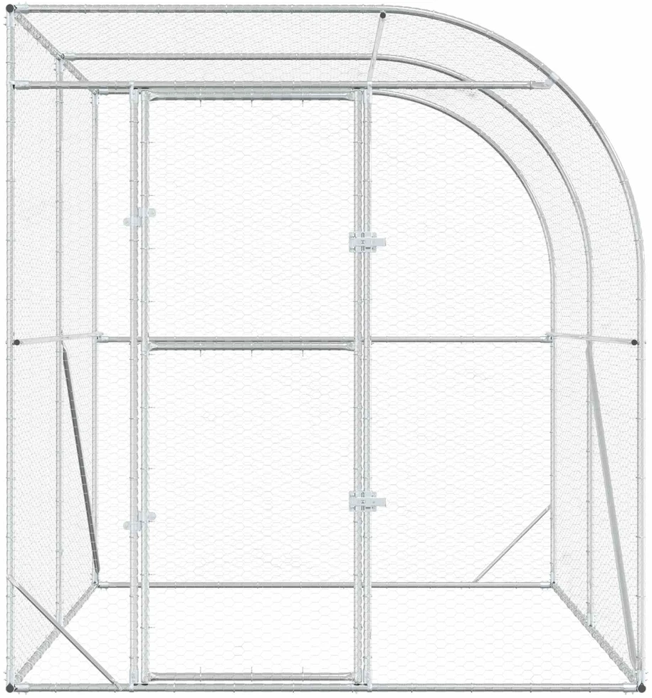 Vištų būdas Sidabrinė 200 x 200 x 215 cm Galvanizuotas plienas