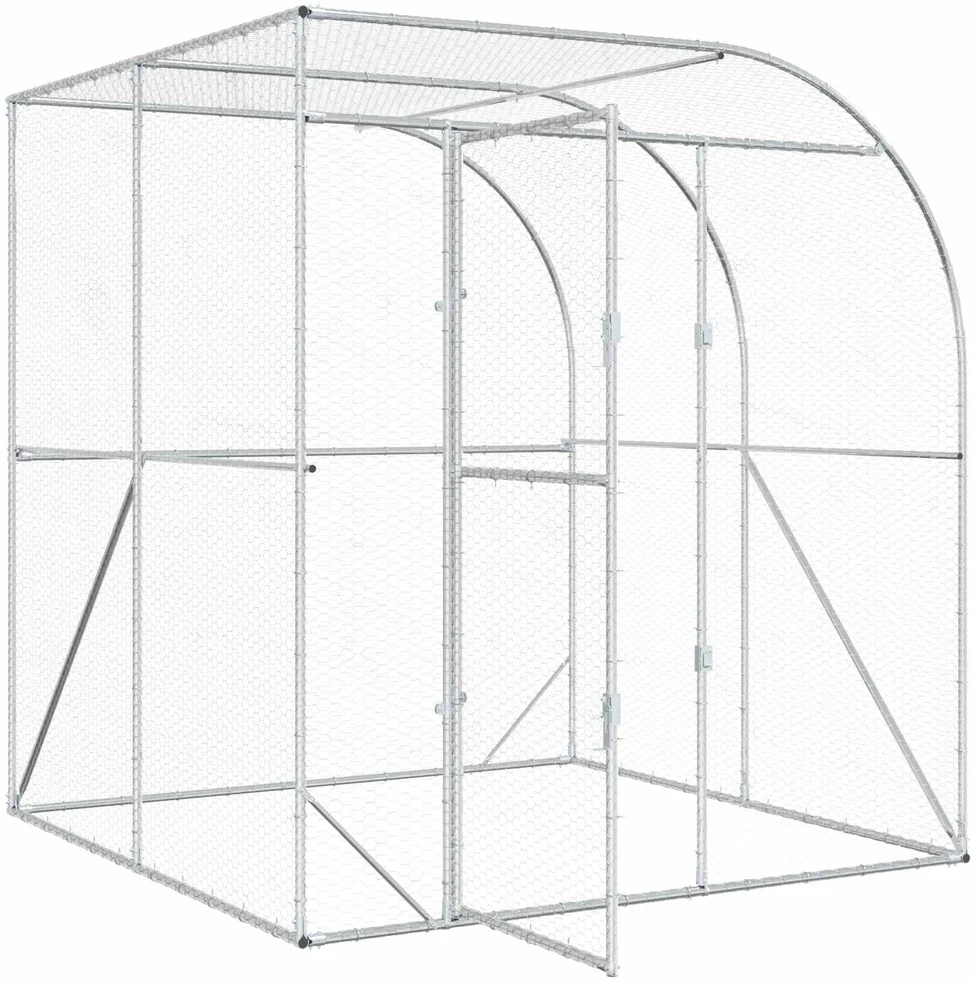 Vištų būdas Sidabrinė 200 x 200 x 215 cm Galvanizuotas plienas