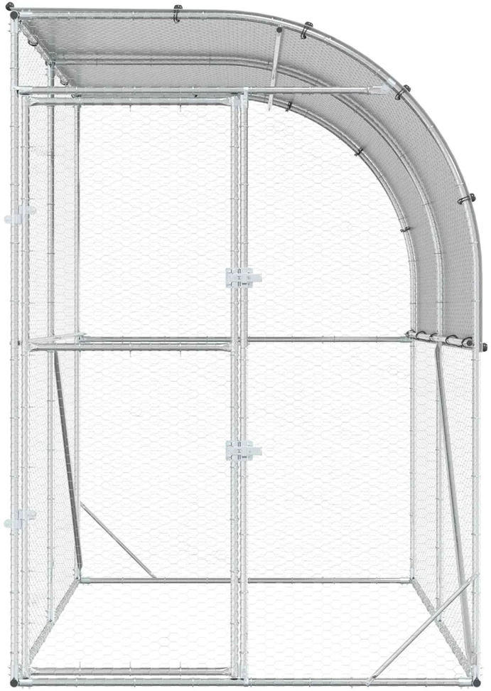 Vištų būdas Sidabrinė 200 x 200 x 215 cm Galvanizuotas plienas