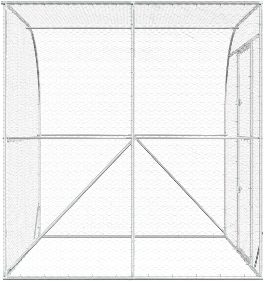 Vištų būdas Sidabrinė 200 x 200 x 215 cm Galvanizuotas plienas