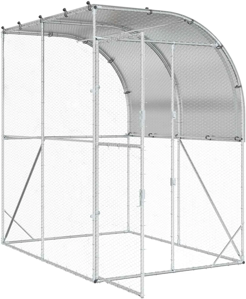 Vištų būdas Sidabrinė 200 x 200 x 215 cm Galvanizuotas plienas