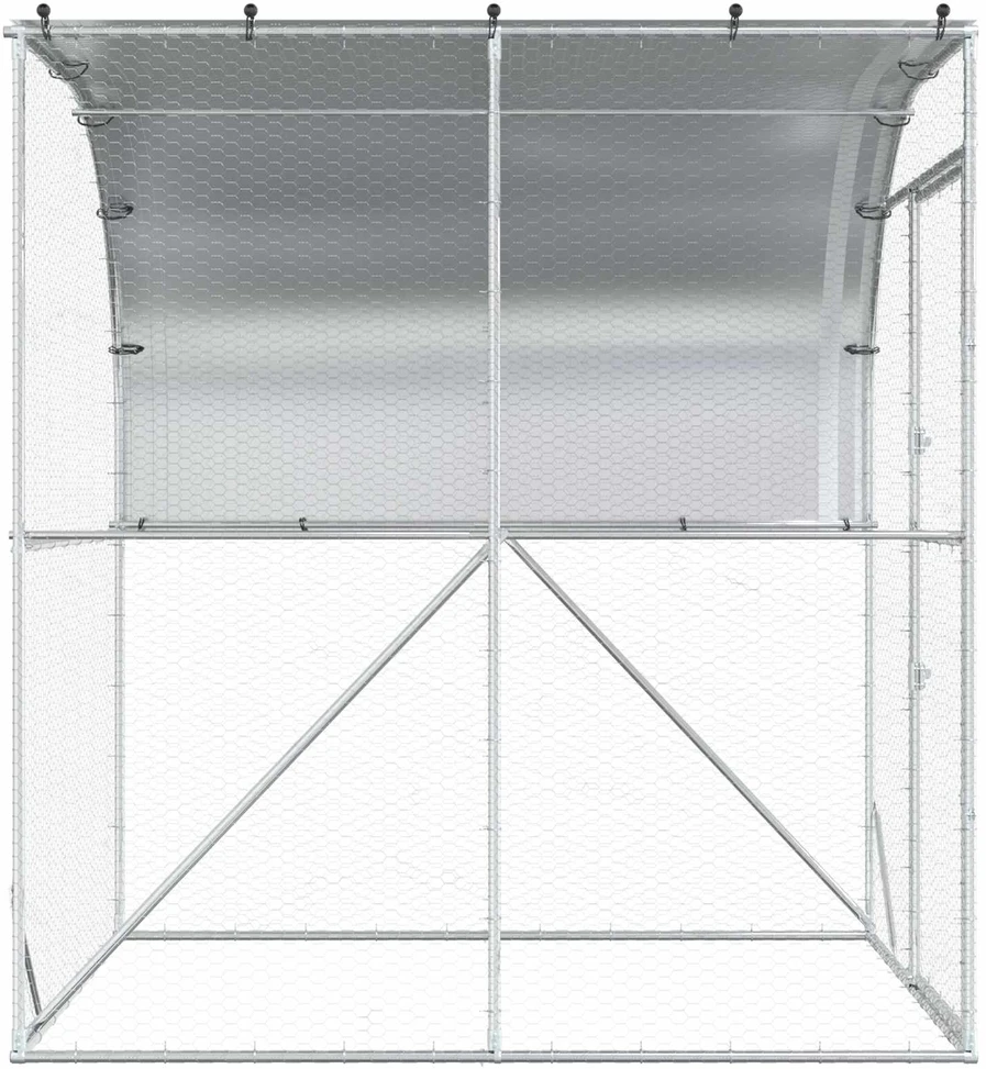 Vištų būdas Sidabrinė 200 x 200 x 215 cm Galvanizuotas plienas