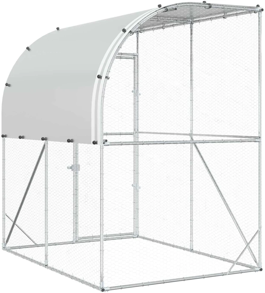 Vištų būdas Sidabrinė 200 x 200 x 215 cm Galvanizuotas plienas