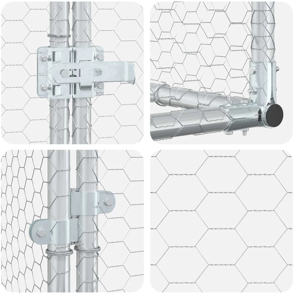 Vištų būdas Sidabrinė 200 x 200 x 215 cm Galvanizuotas plienas