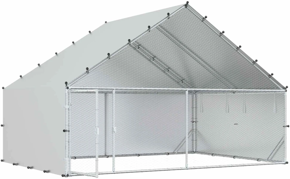 Vištų coop su stogu Sidabrinė 300 x 200 x 190 cm