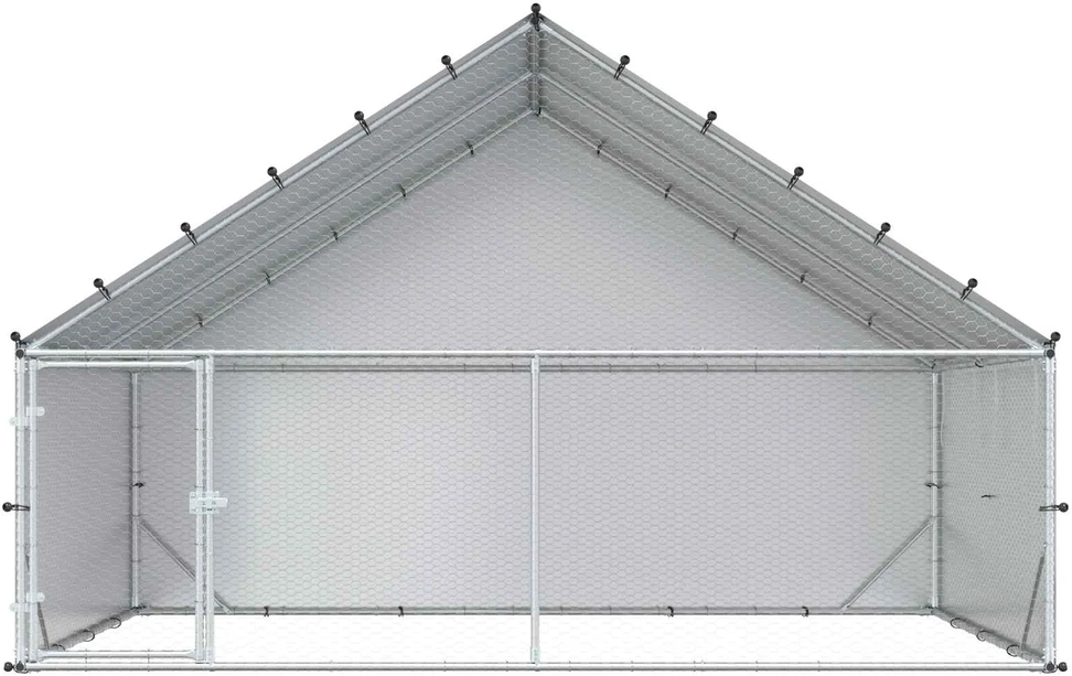Vištų coop su stogu Sidabrinė 300 x 200 x 190 cm