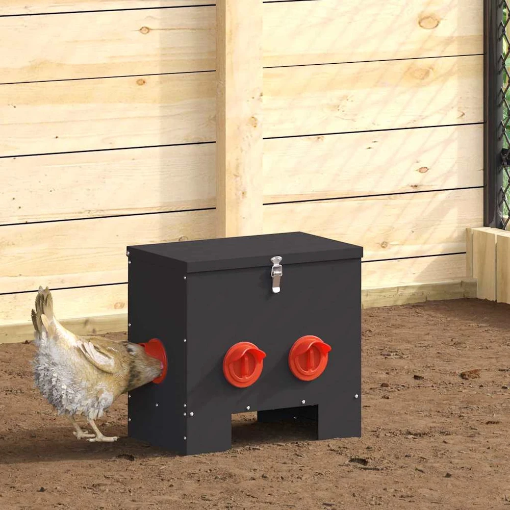 Vištų lesykla Juoda 40,5 x 25 x 38 cm 20 kg