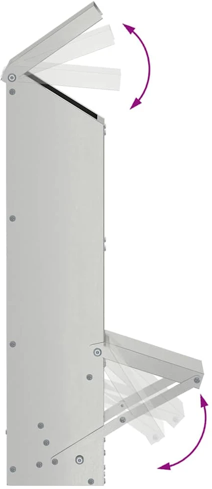 Vištų lesykla Sidabro 13 x 12 x 51 cm Cinkuota plienas