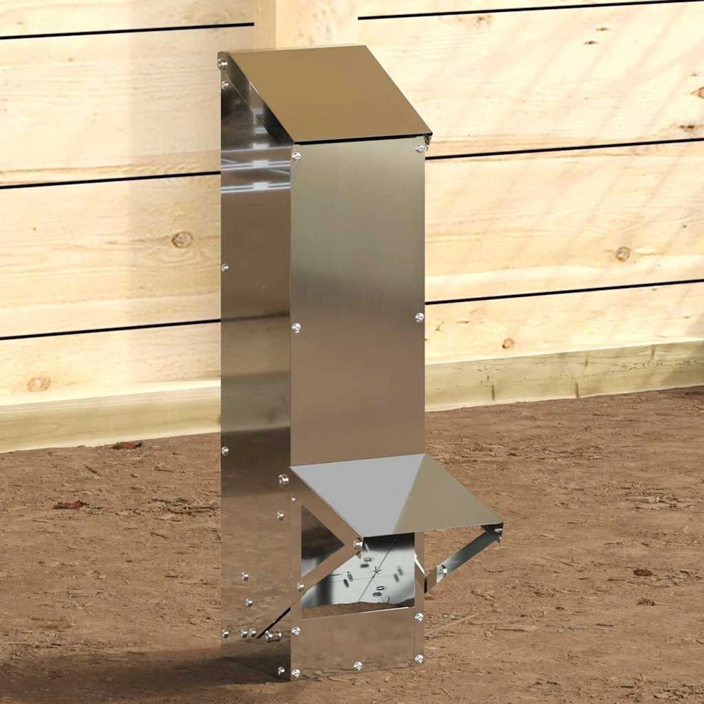 Vištų lesykla Sidabro 13 x 12 x 51 cm Cinkuota plienas