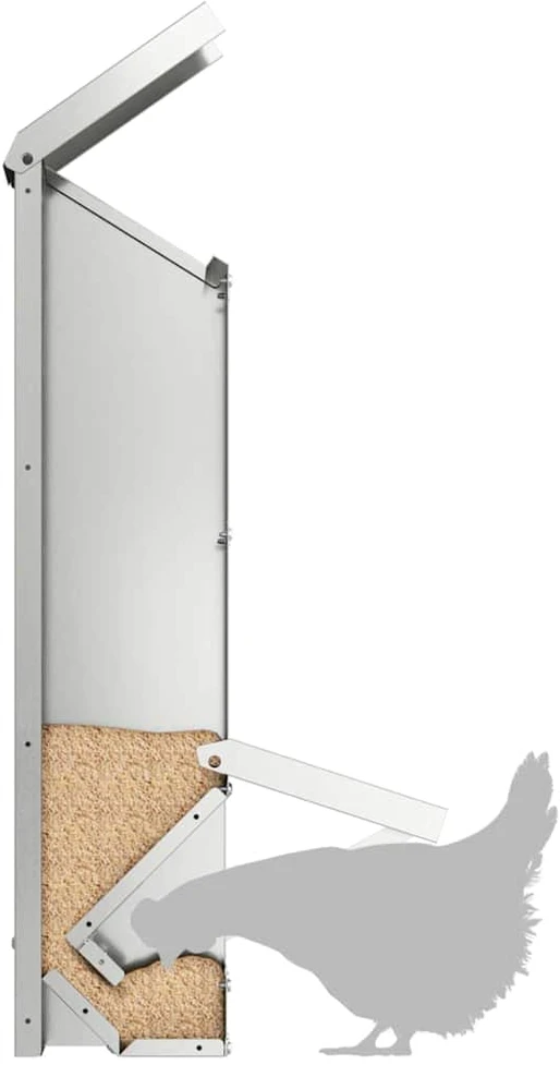 Vištų lesykla Sidabro 13 x 12 x 51 cm Cinkuota plienas