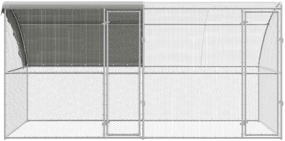 Vištų narvas su 2 durimis 2 vnt. Sidabro 400x200x200cm