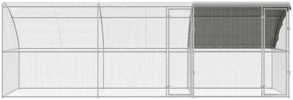 Vištų narvas su 2 durimis 3 vnt. Sidabro 600x200x200cm