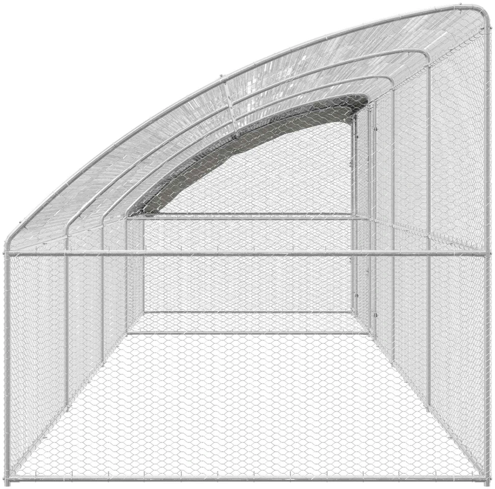 Vištų narvas 4 vnt. Sidabro 800 x 200 x 200 cm Plienas ir PE
