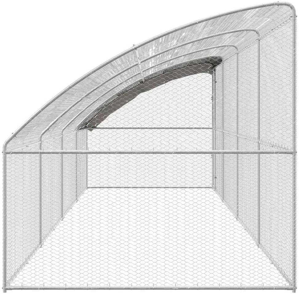 Vištų narvas 4 vnt. Sidabro 800 x 200 x 200 cm Plienas ir PE
