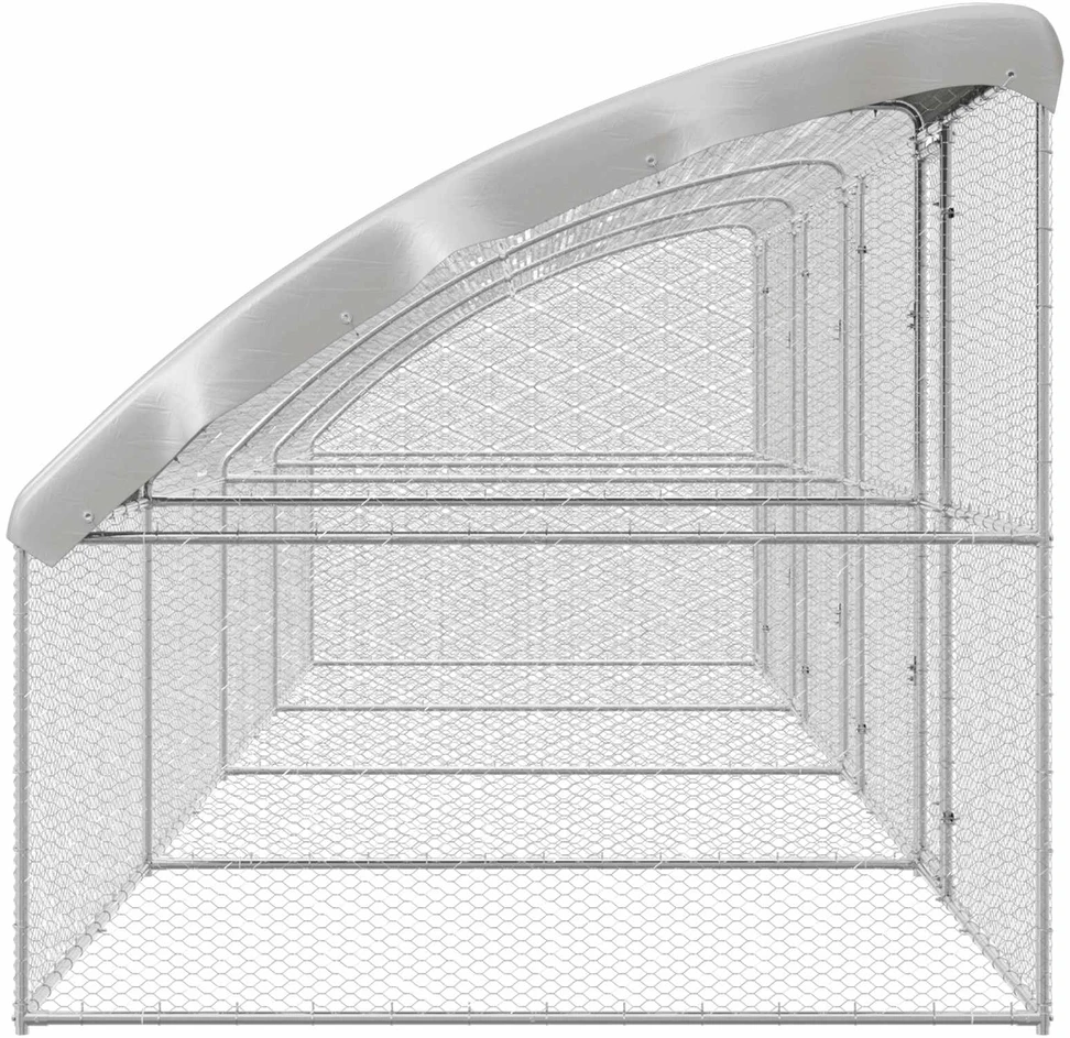 Vištų narvas 4 vnt. Sidabro 800 x 200 x 200 cm Plienas ir PE