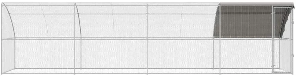 Vištų narvas 4 vnt. Sidabro 800 x 200 x 200 cm Plienas ir PE