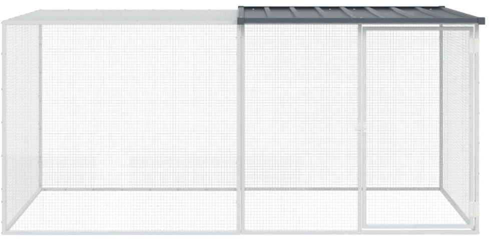 Narvas viščiukams su stogu, antracito, 203x98x90cm, plienas