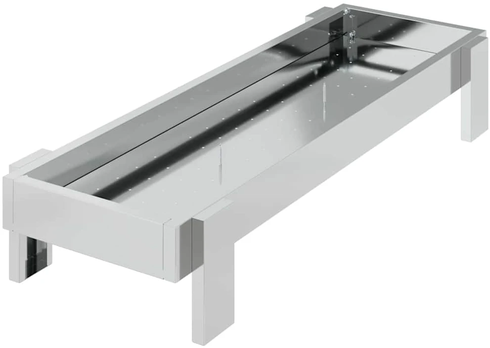 Vištų šėrimo iškas Sidabro 80 x 28 x 13.5 cm Cinkuota plienas