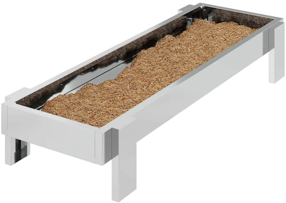 Vištų šėrimo iškas Sidabro 80 x 28 x 13.5 cm Cinkuota plienas