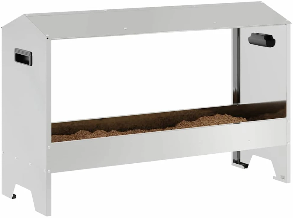Vištų šėrimo iškas Sidabro 81 x 32 x 53,5 cm Cinkuota plienas