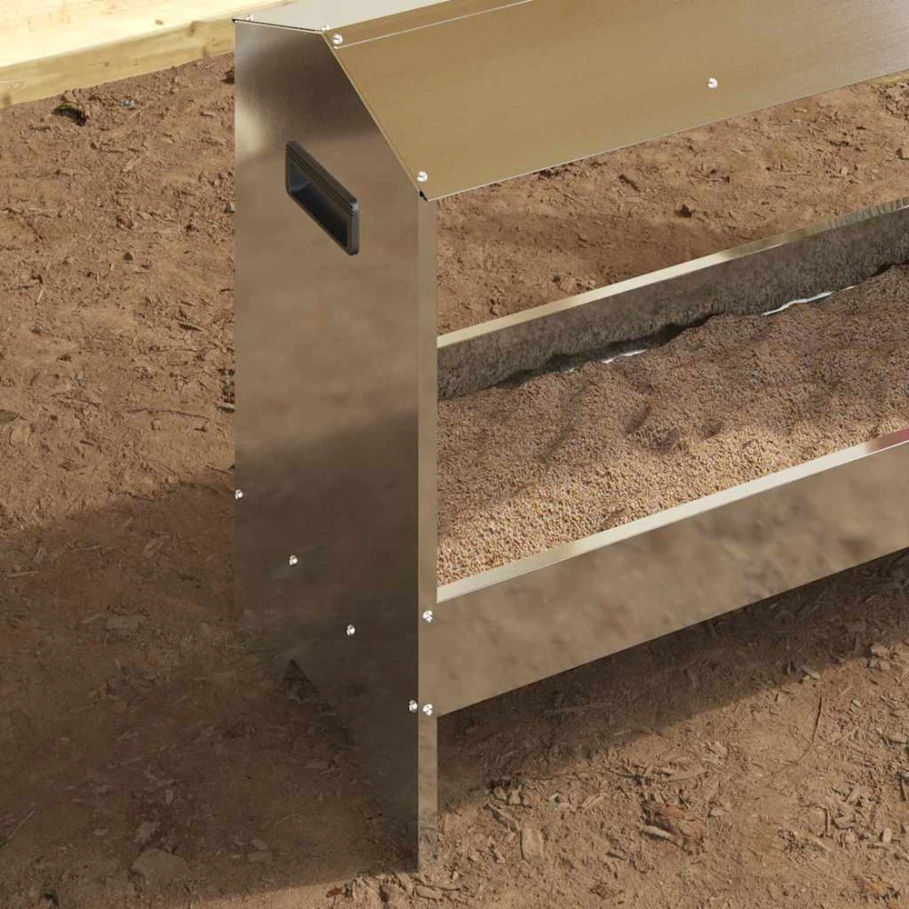 Vištų šėrimo iškas Sidabro 81 x 32 x 53,5 cm Cinkuota plienas