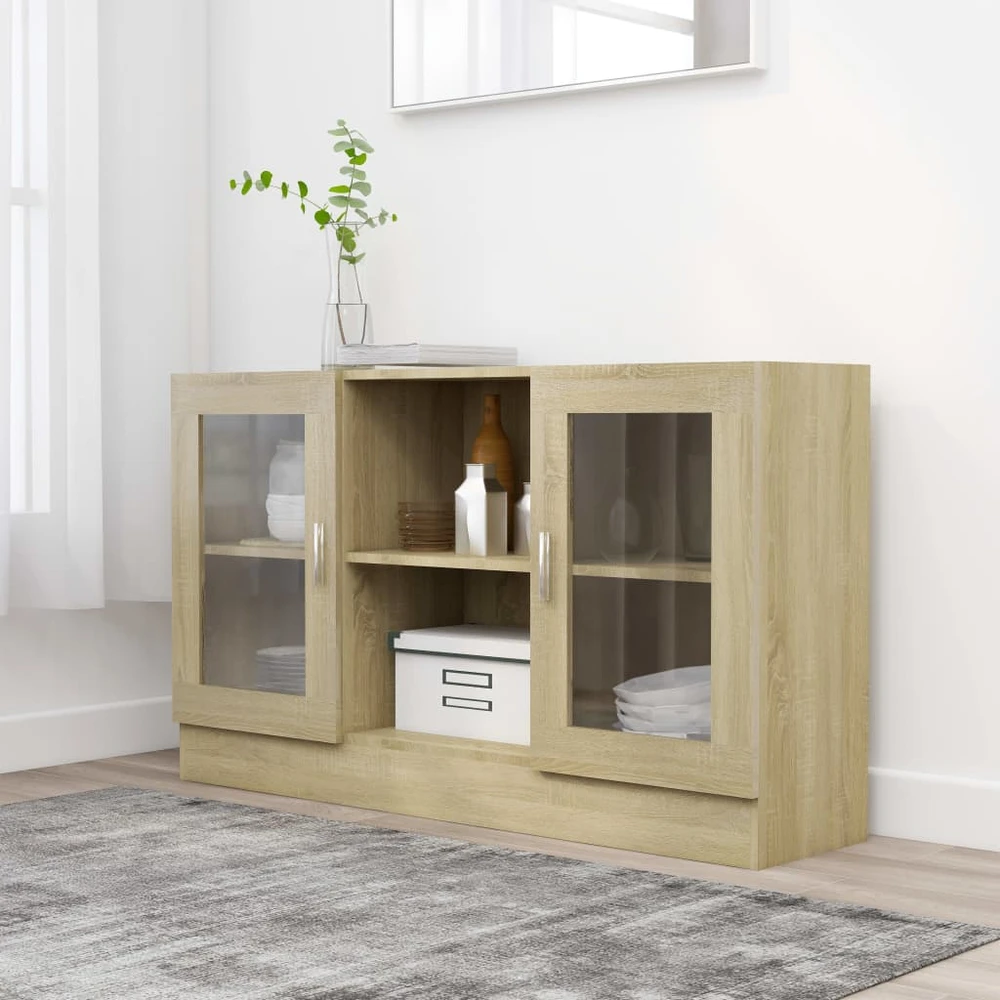 Vitrininė spintelė, ąžuolo, 120x30,5x70cm, apdirbta mediena