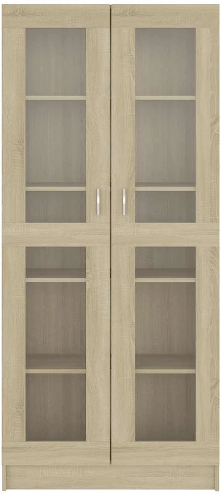 Vitrininė spintelė, ąžuolo, 82,5x30,5x185,5cm, apdirbta mediena