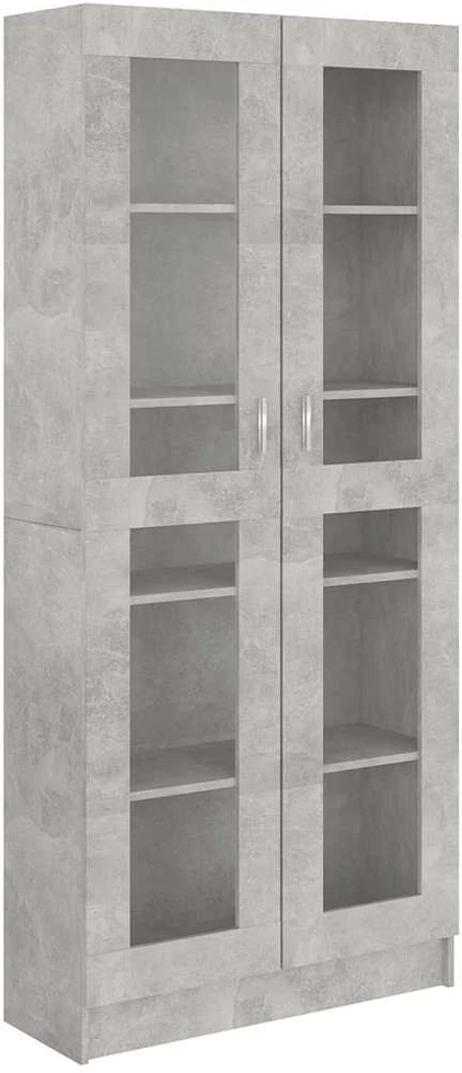 Vitrininė spintelė, betono, 82,5x30,5x185,5cm, apdirbta mediena