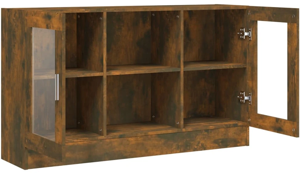Vitrininė spintelė, dūminio ąžuolo, 120x30,5x70cm, mediena