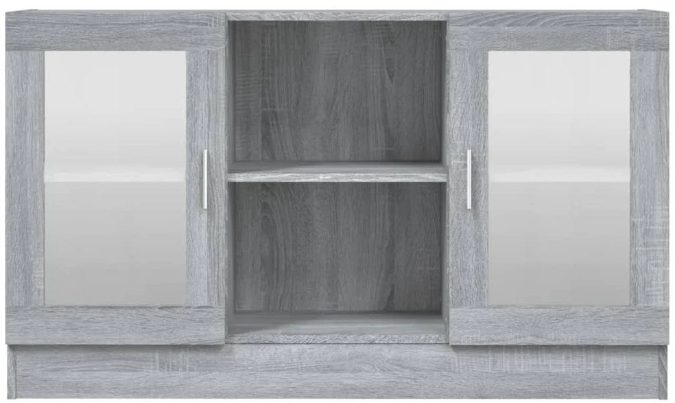 Vitrininė spintelė, pilka ąžuolo, 120x30,5x70cm, mediena