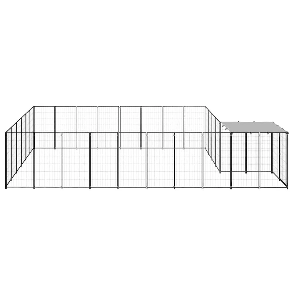 Voljeras šunims, juodos spalvos, 15,73 m², plienas
